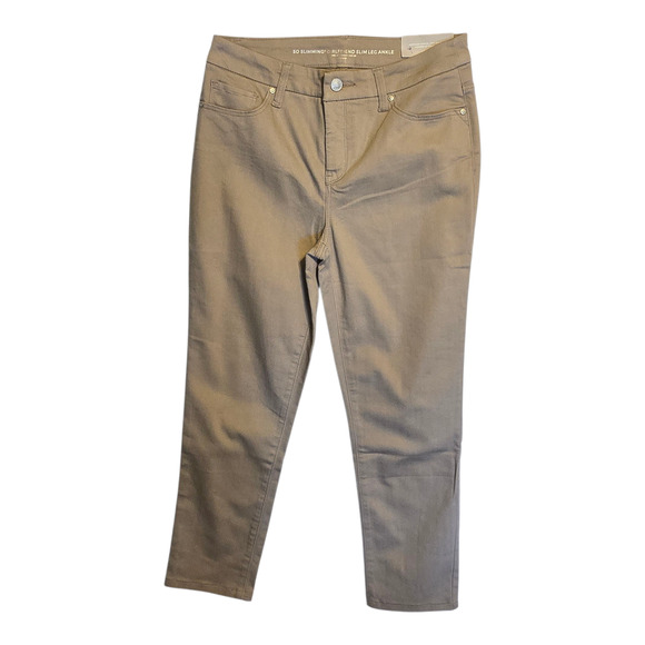 Chicos So Slimming Girlfriend Slim Leg Ankle Jeans Size 4R Light Brown Causal - Picture 1 of 14